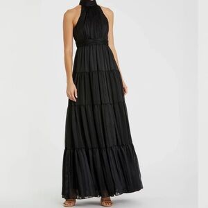 NWT Mac Duggal Black Tie Halter Neck Tiered Gown #49515 Retail $398 Sz 10